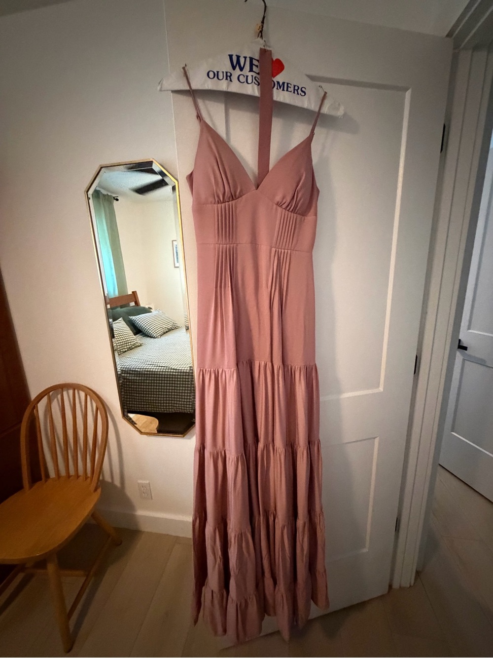 Majeste Blush Tiered Maxi Dress Fits Ref 6